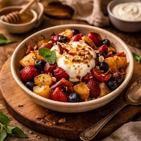 Warm Fruit Salad with Yoghurt