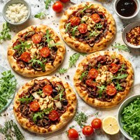 Warm Goat Cheese Balsamic Onion Personal Pizzas