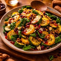 Warm Green and Yellow Squash Salad with Cranberry Vinaigrette