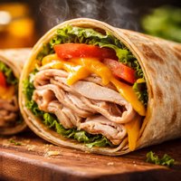 Warm Honey Turkey and Cheddar Wrap