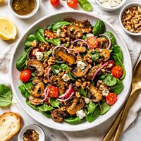 Warm Mushroom and Spinach Salad