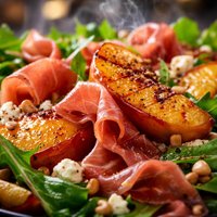 Warm Peach and Prosciutto Salad