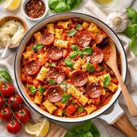 Warm Pepperoni Pasta