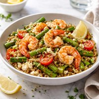Warm Quinoa Salad with Shrimp and Asparagus