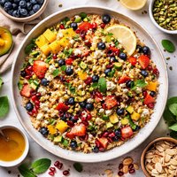 Warm Rice Salad with Fruits and Nuts