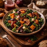 Warm Salad of Autumn Greens with Plum Vinaigrette