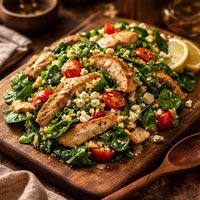 Warm Spinach and Rice Chicken Salad