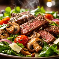 Warm Steak and Mushroom Salad