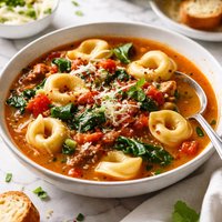 Warming Italian Sausage and Tortellini Soup