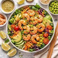 Wasabi and Ginger Shrimp Salad Low Fat