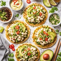 Wasabi Crab on Green Onion Pancakes
