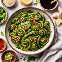 Wasabi Soy Fiddleheads
