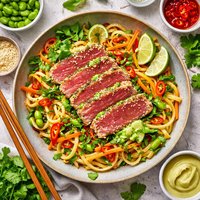 Wasabi Tuna Steaks with Hokkien or Udon Noodles