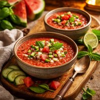 Watermelon and Cucumber Gazpacho