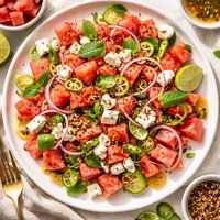 Watermelon and Feta Salad with Serrano Chile Vinaigrette