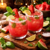 Watermelon Basil Margaritas
