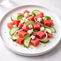 Watermelon Cucumber and Feta Salad