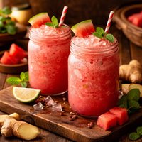 Watermelon Ginger Frosted Drink