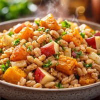Weight Watchers Barley with Butternut Squash Apples and Onions