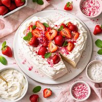 Whipped Cream Valentine Cake