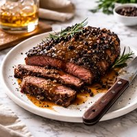 Whiskey Pepper Grilled Steak