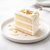 White Almond Sour Cream Wedding Cake