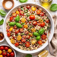 White and Wild Rice Pilaf with Tomatoes and Basil
