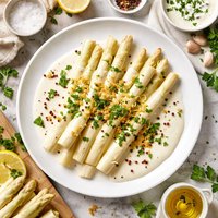 White Asparagus in White Sauce