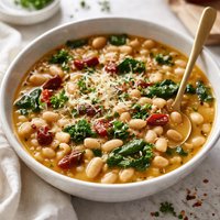 White Bean and Pasta Soup with Sun Dried Tomatoes