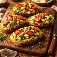 White Bean Avocado Appetizer Toasts