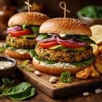 White Bean Burgers with Spinach