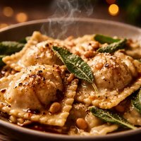 White Bean Ravioli with Balsamic Brown Butter