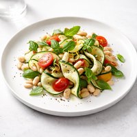 White Bean Zucchini Basil Salad