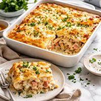 White Chicken and Ham Lasagna