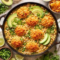 White Chicken Chili with Cheddar Hushpuppy Crust