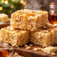 White Chocolate and Maple Rice Krispie Squares