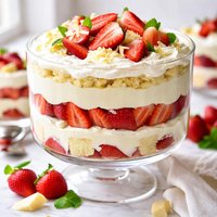 White Chocolate and Strawberry Trifle