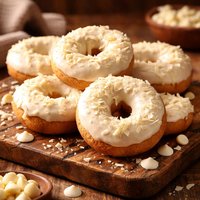 White Chocolate Cake Doughnuts