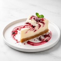 White Chocolate Cheesecake with Cranberry Swirl