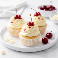 White Chocolate Cherry Cupcakes or Icing