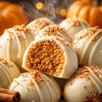 White Chocolate Covered Pumpkin Truffles