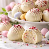 White Chocolate Fudge Easter Egg Truffles