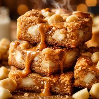 White Chocolate Macadamia Caramel Bars