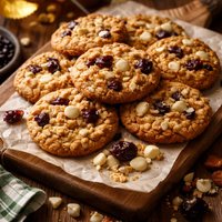 White Chocolate Macadamia Cherry Oatmeal Cookies