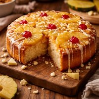 White Chocolate Pineapple Upside Down Cake