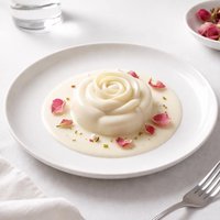 White Chocolate Rose Pudding