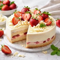 White Chocolate Strawberry Torte