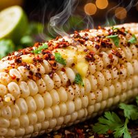 White Corn on the Cob Seasoned with Chipotle Peppers and Butter