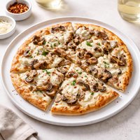 White Pizza Chicken and Mushroom Thin Crust