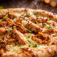 White Pizza with Caramelized Onion and Chicken